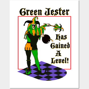 Green Jester Has Gained A Level! - Retro 90's 2000's Video Game Nostalgia Posters and Art